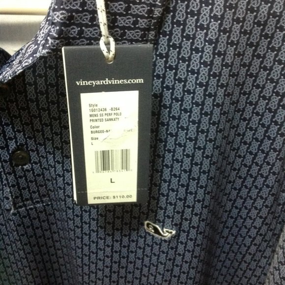 Vineyard Vines Men's Large Short Sleeve Performance 3 Button Polo Shirt - NWT - Picture 5 of 5